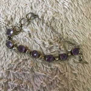 🟪🟪Amethyst and sterling silver bracelet🟪🟪